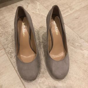 Kelly and Katie Grey Suede Pumps